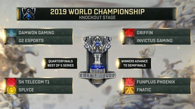 League of Legends Worlds 2019 เผยผลประกบคู่รอบน็อคเอาท์ League of Legends Worlds 2019 เผยผลประกบคู่รอบน็อคเอาท์